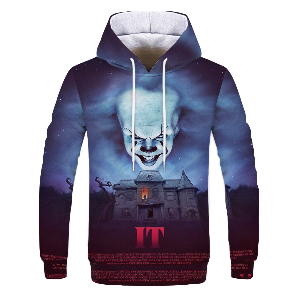 Sospechar Yogur Taxi Película de terror: el capítulo dos Stephen rey payaso PennyWise 3D Sudadera con capucha Cosplay traje de sudadera de dibujos animados casual payaso lo Sudadera con capucha – Omeda – Tienda De Ropa Sospechar Yogur Taxi Película de terror: el capítulo dos Stephen rey payaso PennyWise 3D Sudadera con capucha Cosplay traje de sudadera de dibujos animados casual payaso lo Sudadera con capucha – Omeda – Tienda De Ropa