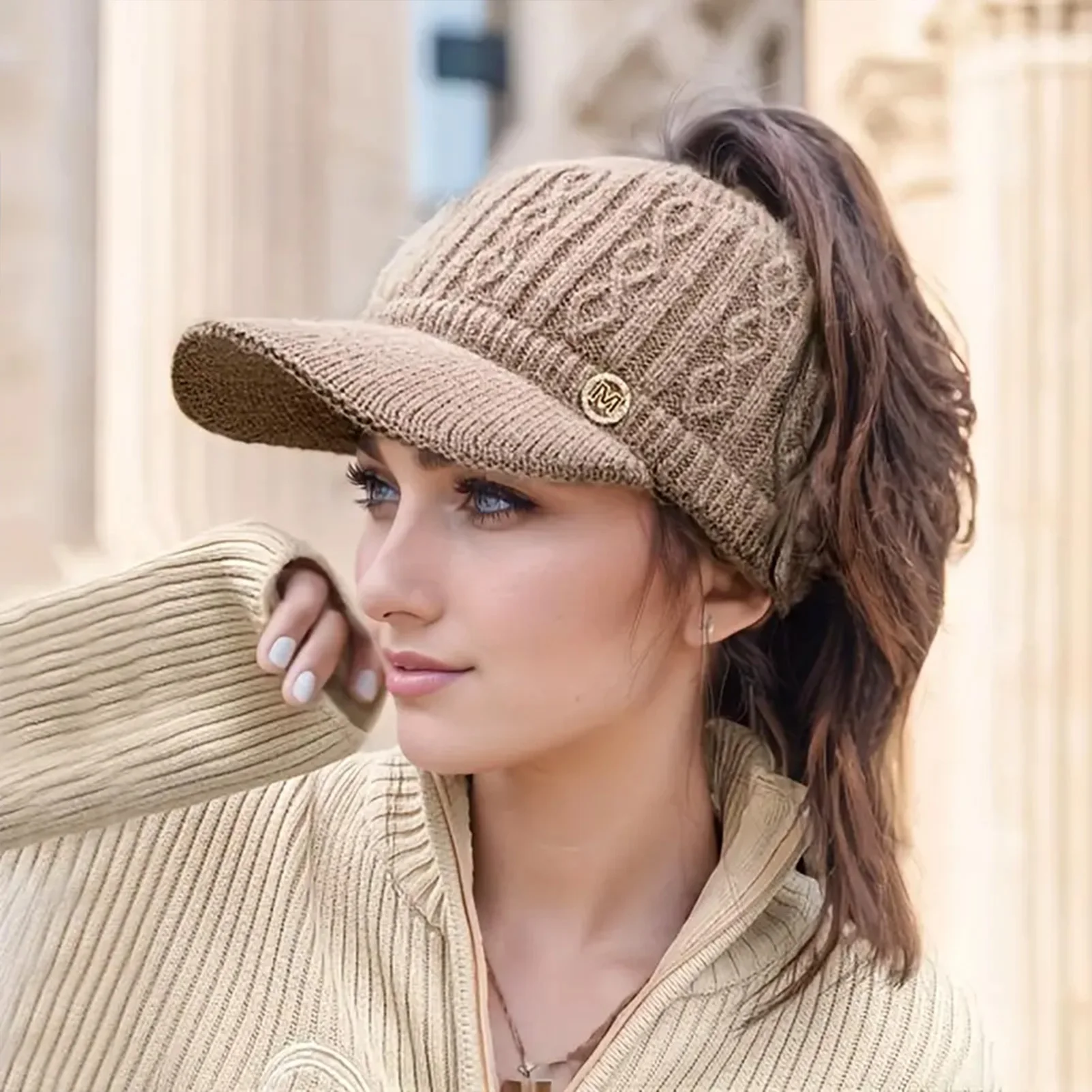 1 gorra de béisbol tejida para mujer, gorro con cola de caballo y | Accesorios de moda · Omeda.es - Imagen 4