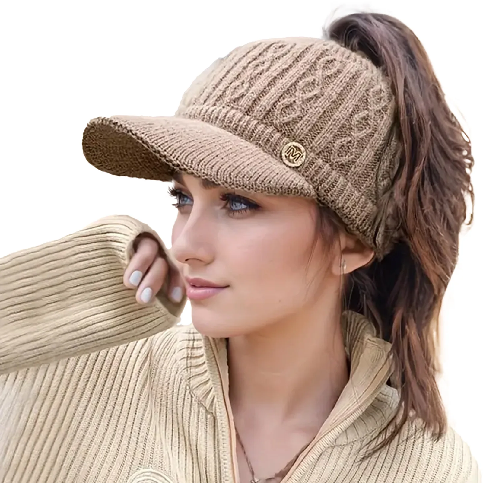 1 gorra de béisbol tejida para mujer, gorro con cola de caballo y | Accesorios de moda · Omeda.es - Imagen 5