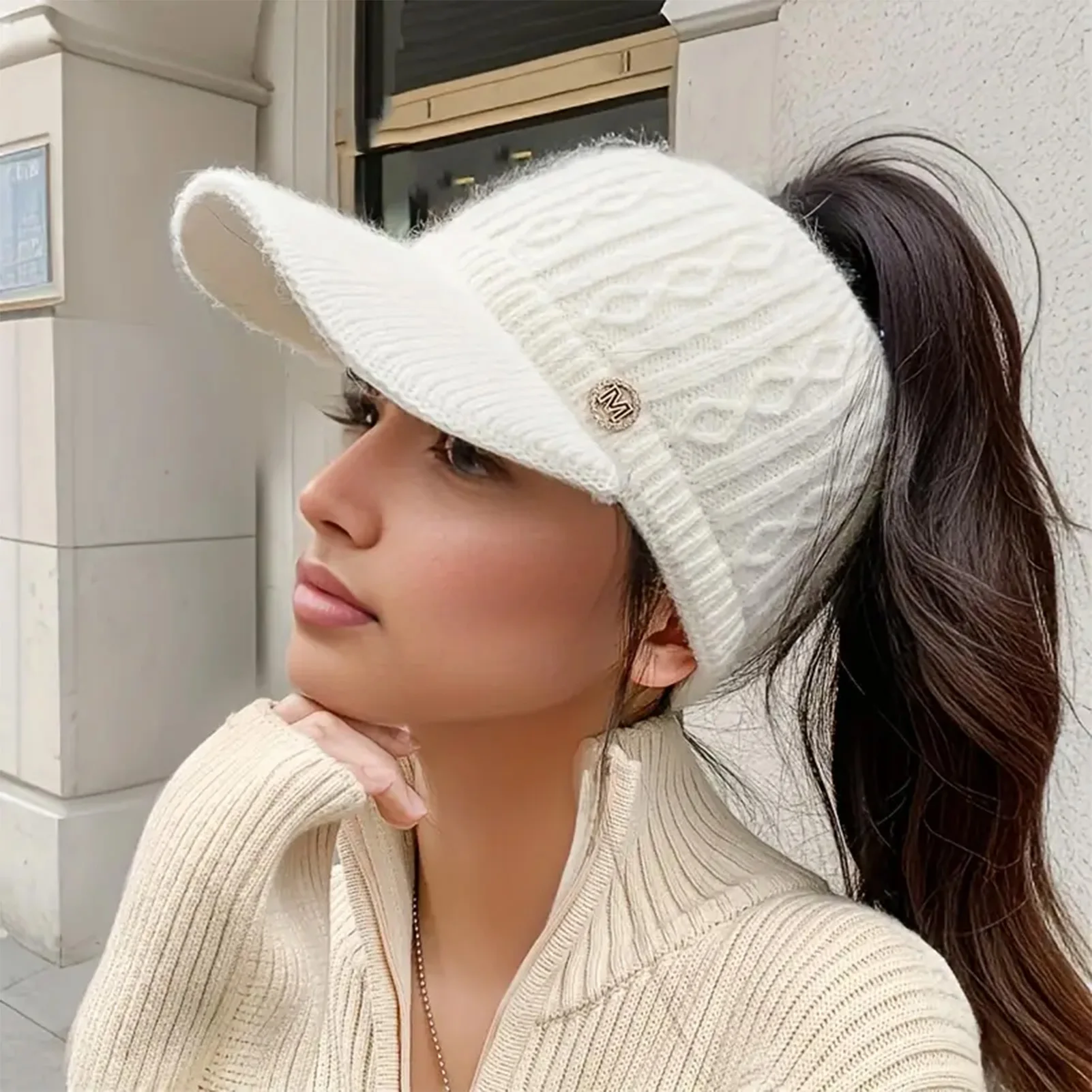 1 gorra de béisbol tejida para mujer, gorro con cola de caballo y | Accesorios de moda · Omeda.es - Imagen 7