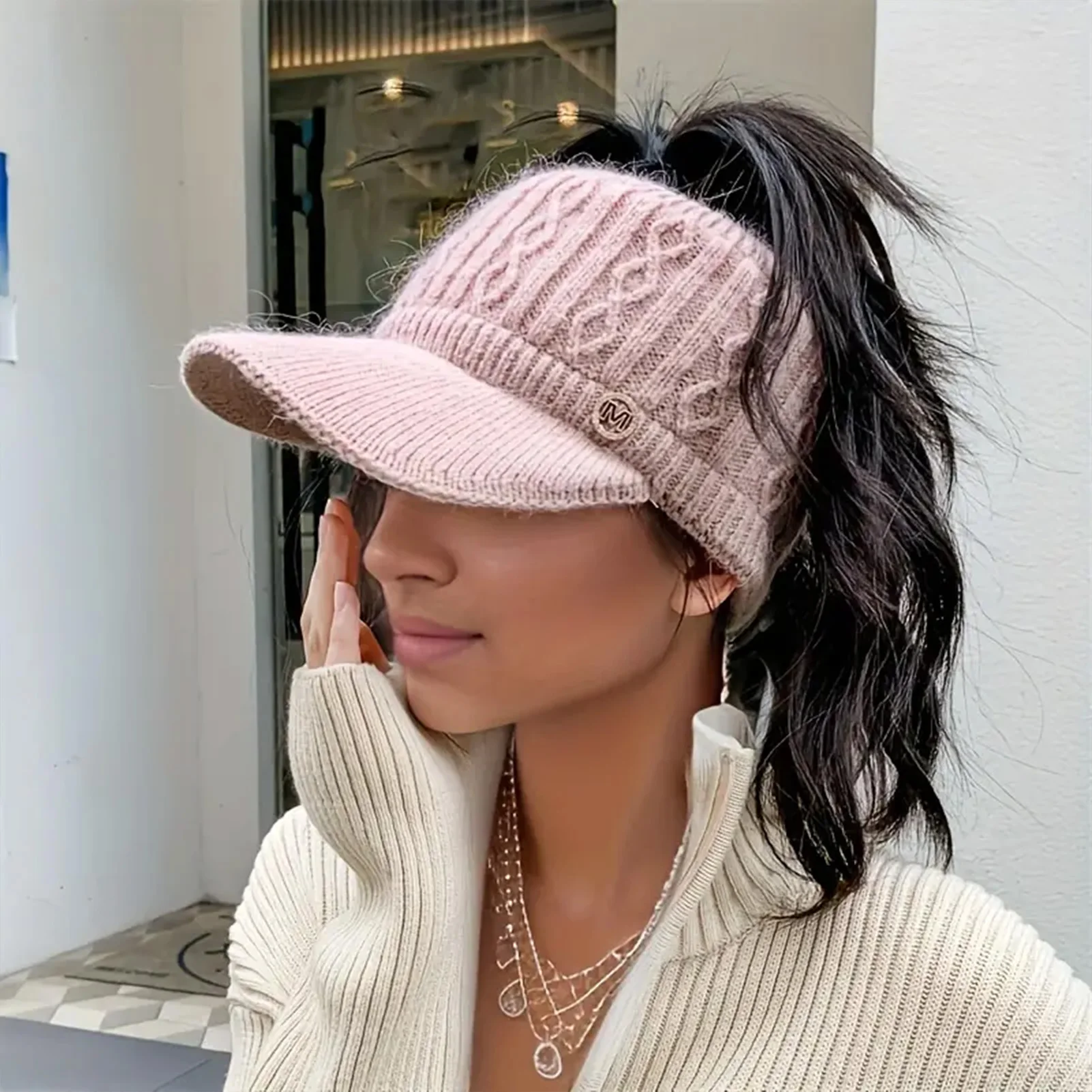 1 gorra de béisbol tejida para mujer, gorro con cola de caballo y | Accesorios de moda · Omeda.es - Imagen 8