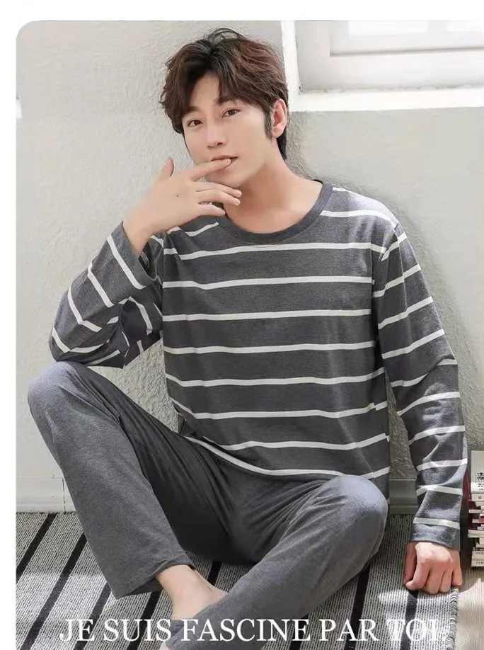 2 unids/set pijamas de hombre Otoño Invierno de manga larga moda | Ropa de hombre · Omeda.es - Imagen 6