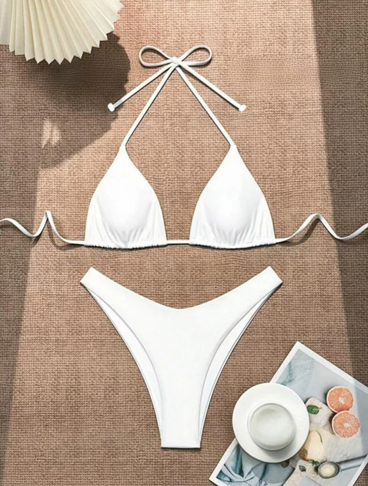 2025 nuevo conjunto de Bikini para mujer Sexy Blanco sólido | Ropa de mujer · Omeda.es - Imagen 11