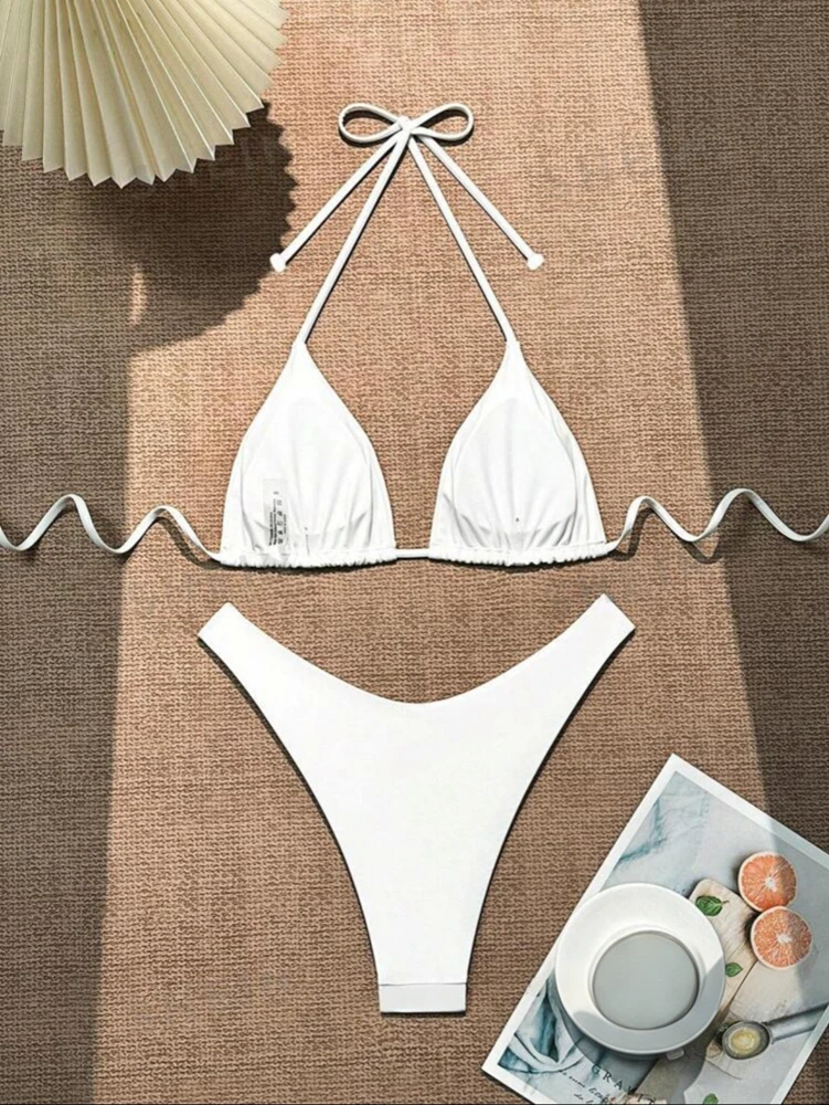 2025 nuevo conjunto de Bikini para mujer Sexy Blanco sólido | Ropa de mujer · Omeda.es - Imagen 12
