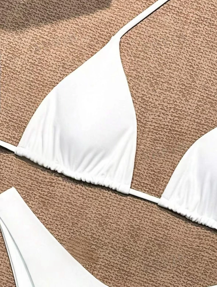 2025 nuevo conjunto de Bikini para mujer Sexy Blanco sólido | Ropa de mujer · Omeda.es - Imagen 13