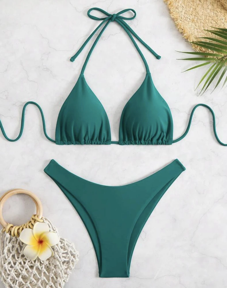 2025 nuevo conjunto de Bikini para mujer Sexy Blanco sólido | Ropa de mujer · Omeda.es - Imagen 16