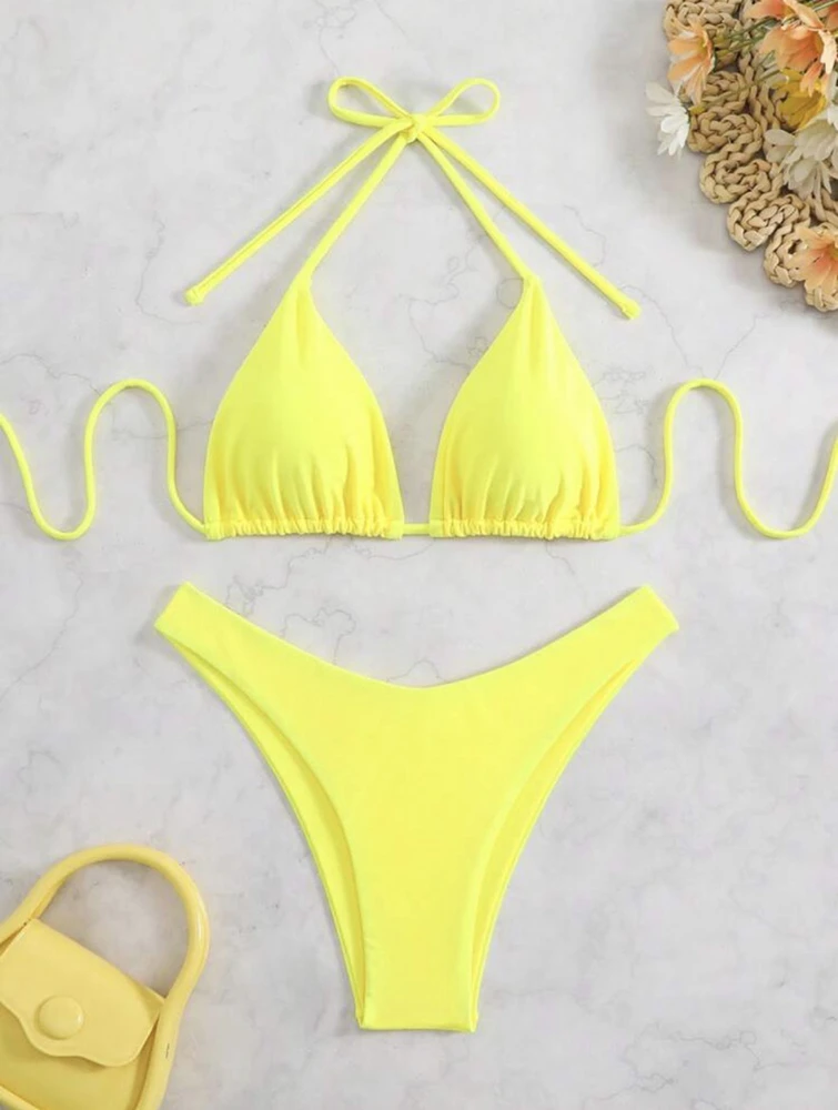 2025 nuevo conjunto de Bikini para mujer Sexy Blanco sólido | Ropa de mujer · Omeda.es - Imagen 19