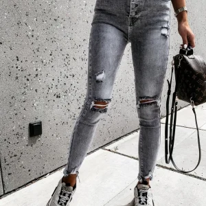 2025 pantalones vaqueros rasgados ajustados para mujer, pantalones | Ropa de mujer · Omeda.es