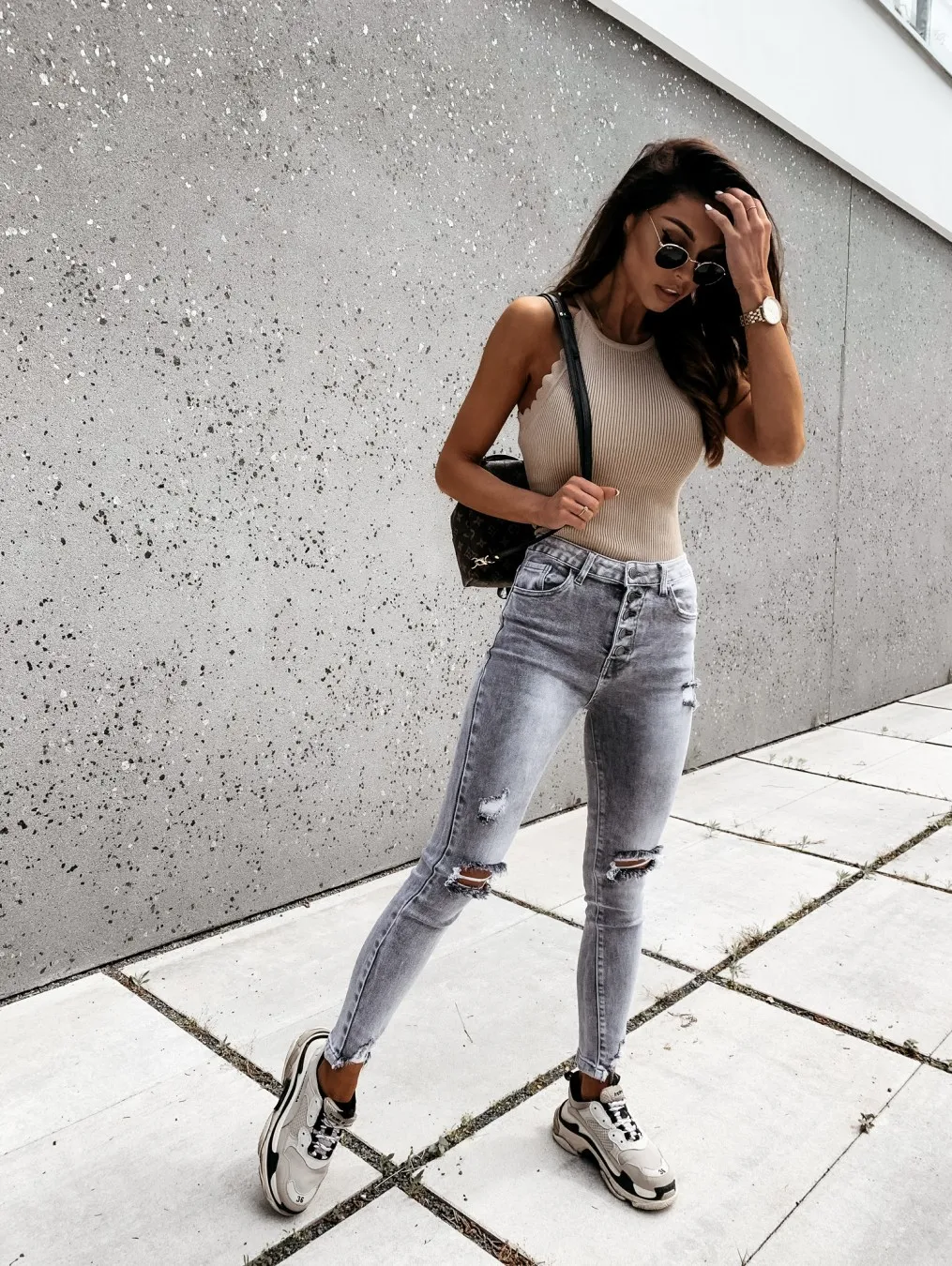 2025 pantalones vaqueros rasgados ajustados para mujer, pantalones | Ropa de mujer · Omeda.es - Imagen 7