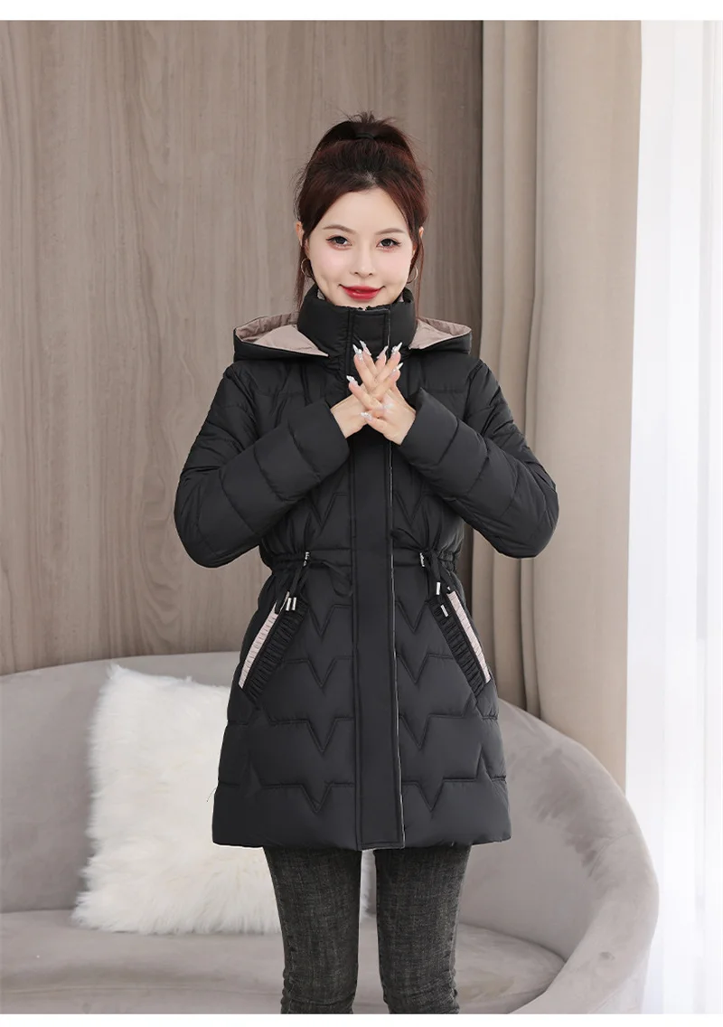 Abrigo largo de algodón con capucha para mujer, Parkas gruesas y | Ropa de mujer · Omeda.es - Imagen 12