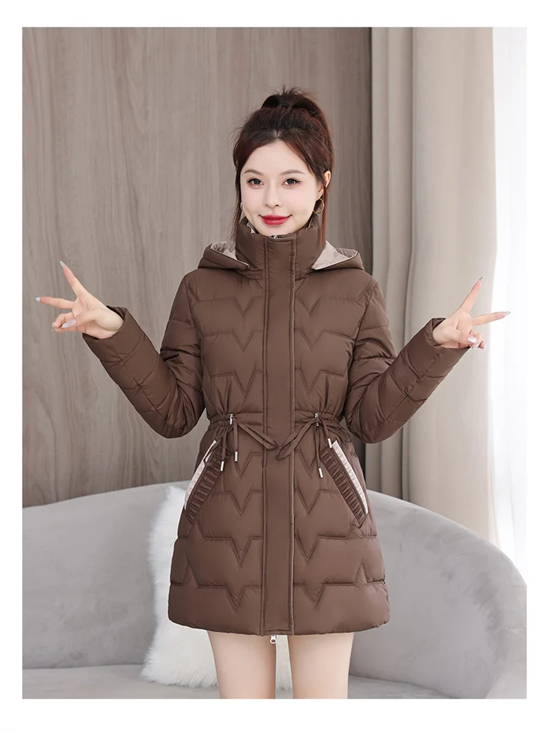 Abrigo largo de algodón con capucha para mujer, Parkas gruesas y | Ropa de mujer · Omeda.es - Imagen 13