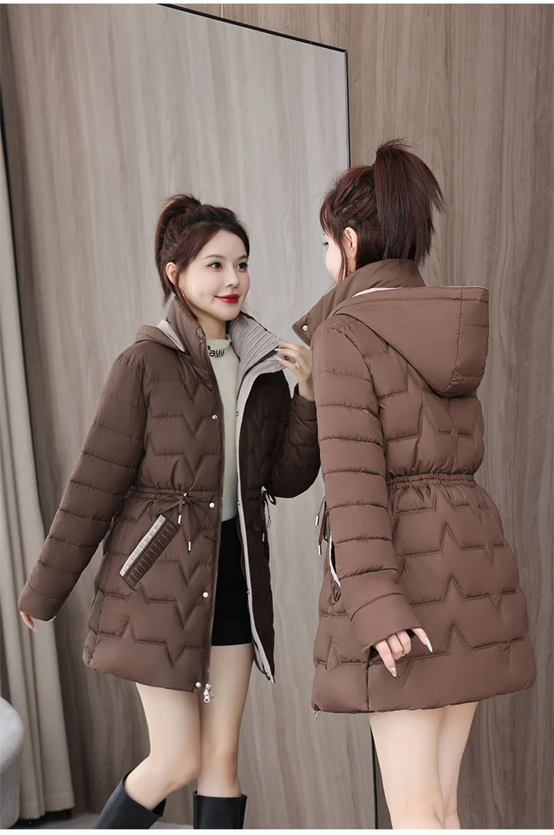 Abrigo largo de algodón con capucha para mujer, Parkas gruesas y | Ropa de mujer · Omeda.es - Imagen 17