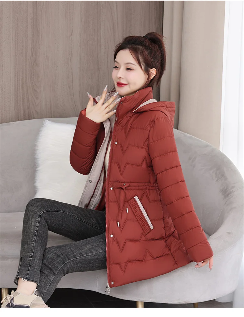 Abrigo largo de algodón con capucha para mujer, Parkas gruesas y | Ropa de mujer · Omeda.es - Imagen 25