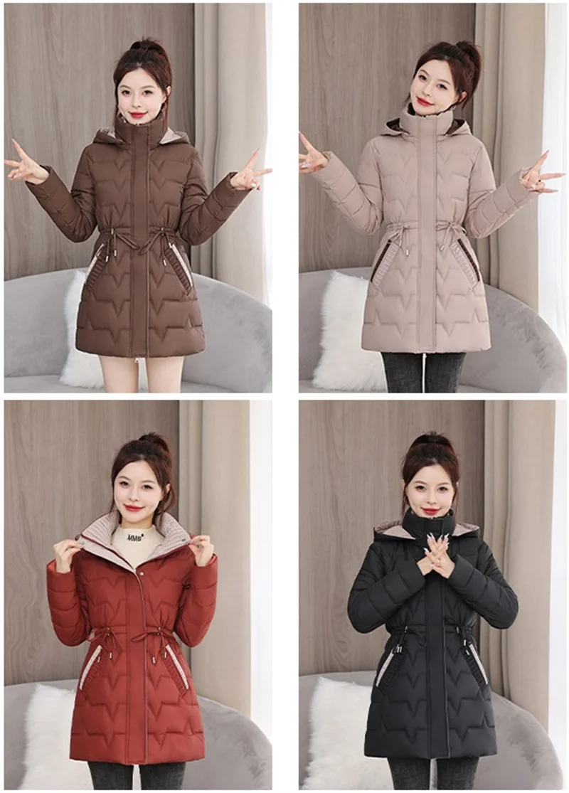 Abrigo largo de algodón con capucha para mujer, Parkas gruesas y | Ropa de mujer · Omeda.es - Imagen 7