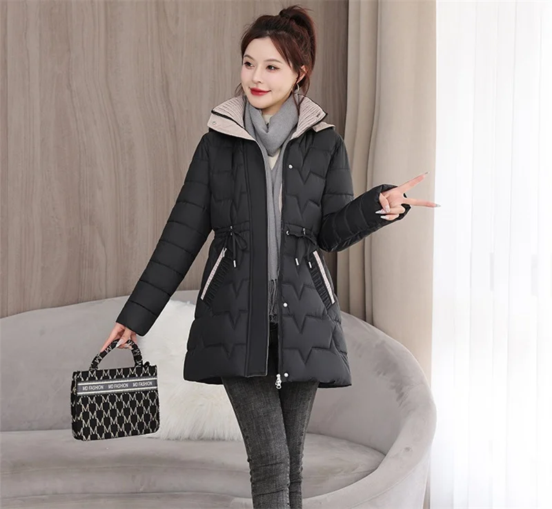 Abrigo largo de algodón con capucha para mujer, Parkas gruesas y | Ropa de mujer · Omeda.es - Imagen 8