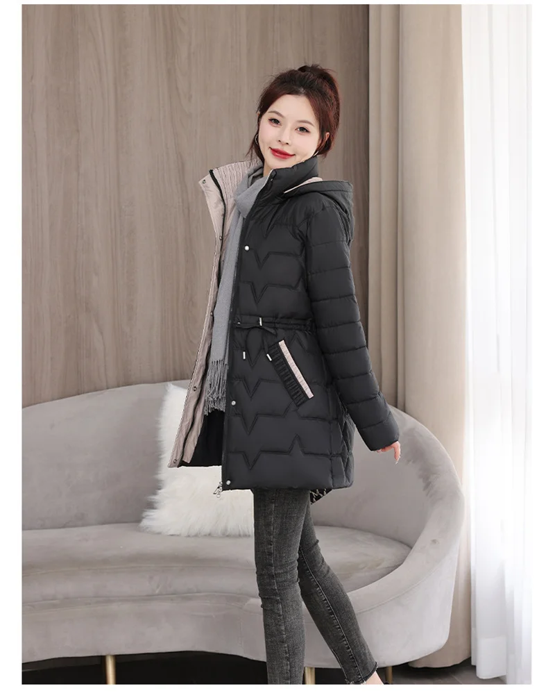 Abrigo largo de algodón con capucha para mujer, Parkas gruesas y | Ropa de mujer · Omeda.es - Imagen 9