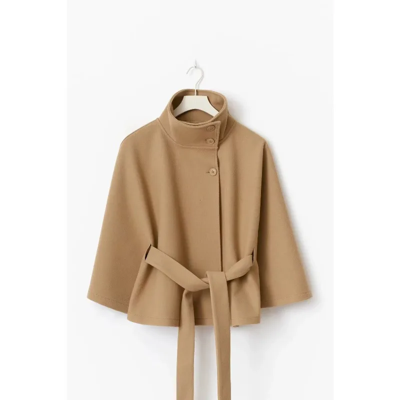 Abrigos de capa corta para mujer, abrigos de mezcla de cinturón, | Ropa de mujer · Omeda.es