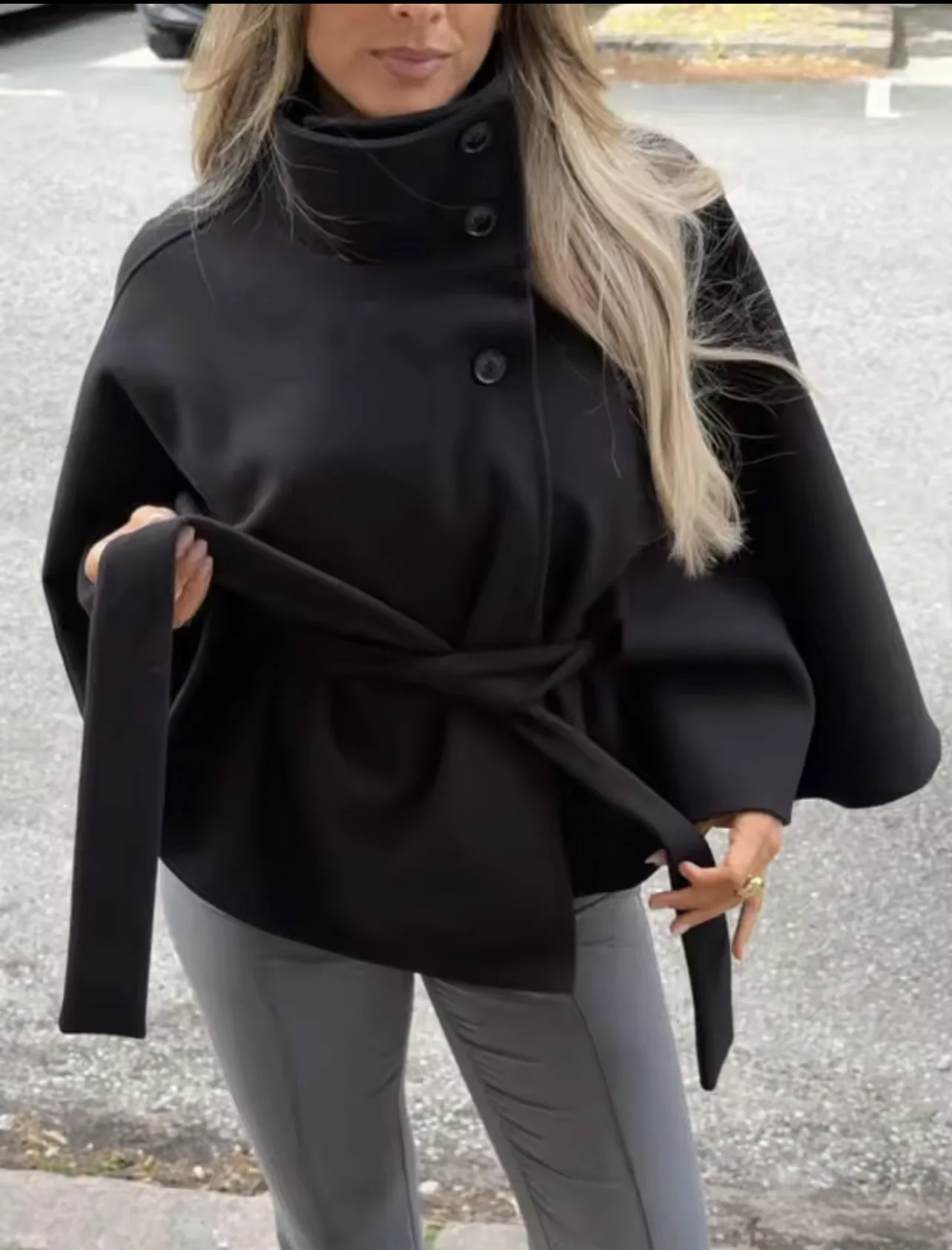 Abrigos de capa corta para mujer, abrigos de mezcla de cinturón, | Ropa de mujer · Omeda.es - Imagen 4