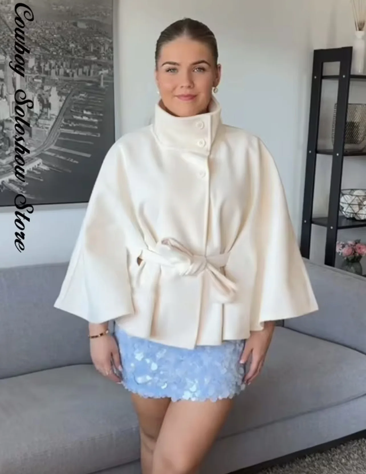 Abrigos de capa corta para mujer, abrigos de mezcla de cinturón, | Ropa de mujer · Omeda.es - Imagen 6