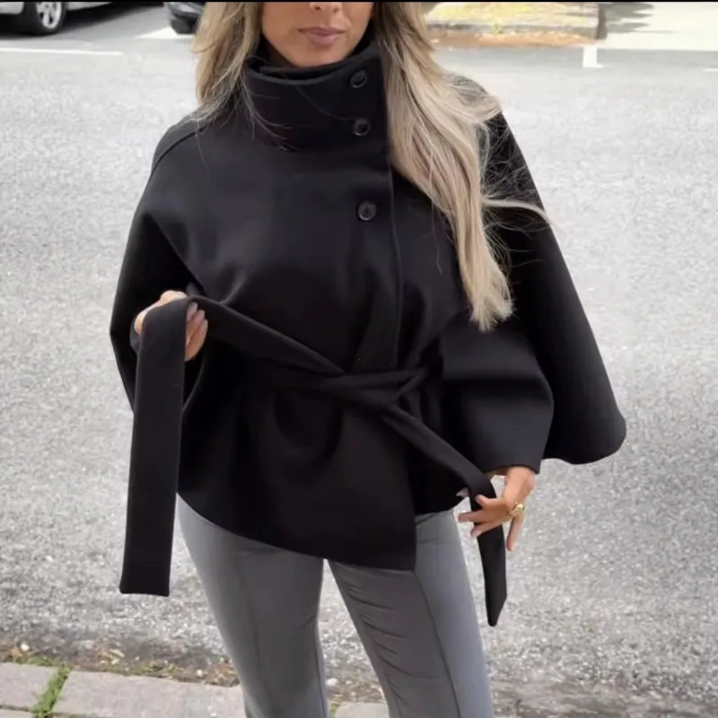 Abrigos de capa corta para mujer, abrigos de mezcla de cinturón, | Ropa de mujer · Omeda.es - Imagen 8