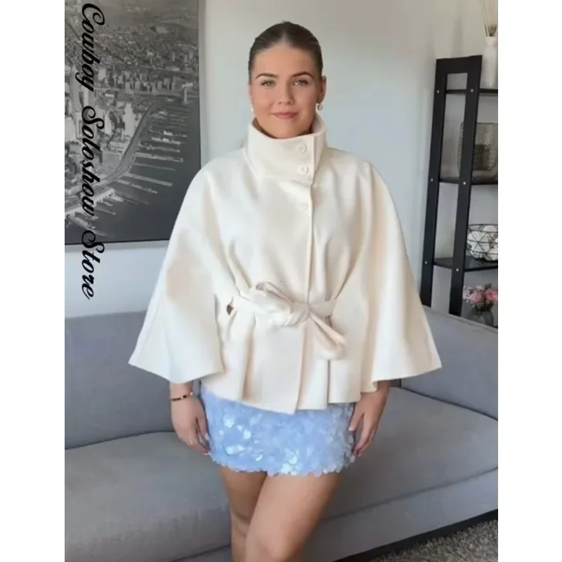 Abrigos de capa corta para mujer, abrigos de mezcla de cinturón, | Ropa de mujer · Omeda.es - Imagen 9