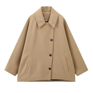 Abrigos de lana para mujer, chaquetas con cuello vuelto, abrigo | Ropa de mujer · Omeda.es