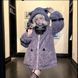 Abrigos negros para Mujer Otoño Invierno Kawaiii dulce sudaderas con | Ropa de mujer · Omeda.es