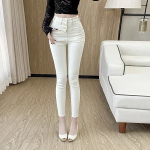 Blanco nuevo, pantalones vaqueros ajustados para mujer, pantalones | Ropa de mujer · Omeda.es