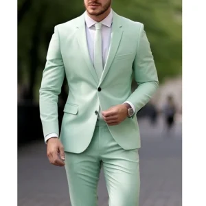 Blazer elegante para hombre, traje de 2 piezas con solapa de muesca | Ropa de hombre · Omeda.es