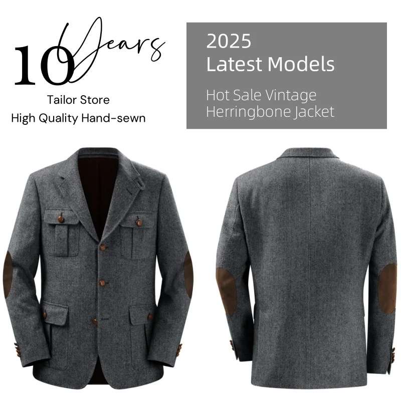 Blazer para hombre en espiga con doble botonadura, traje informal | Ropa de hombre · Omeda.es - Imagen 12