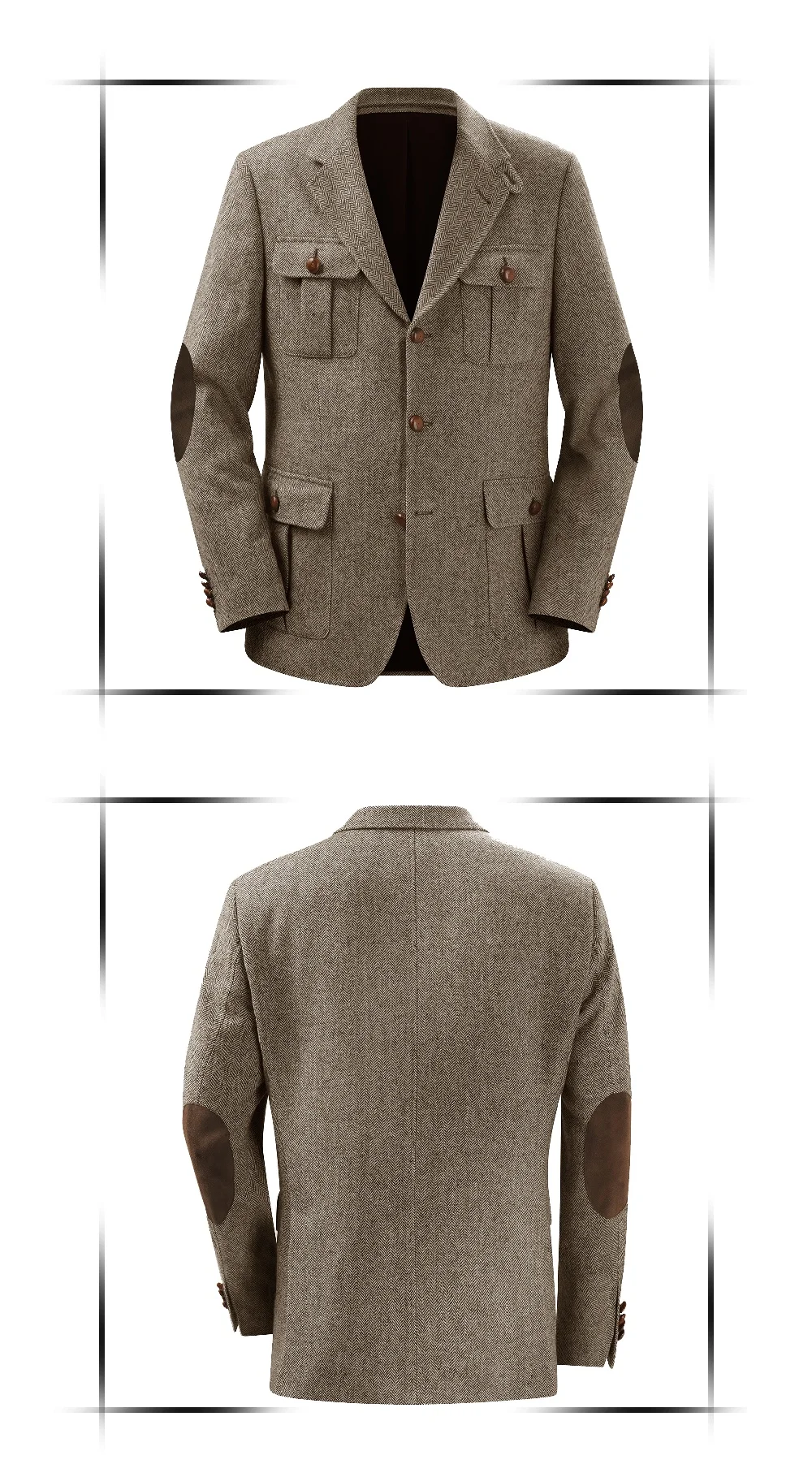 Blazer para hombre en espiga con doble botonadura, traje informal | Ropa de hombre · Omeda.es - Imagen 4