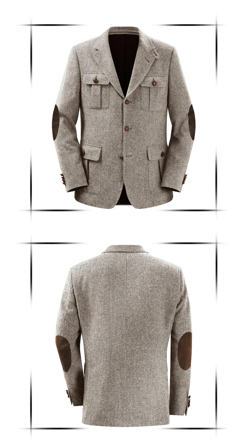 Blazer para hombre en espiga con doble botonadura, traje informal | Ropa de hombre · Omeda.es - Imagen 5