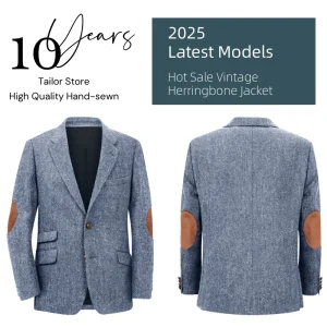 Blazer para hombre en espiga con un solo pecho, traje informal | Ropa de hombre · Omeda.es