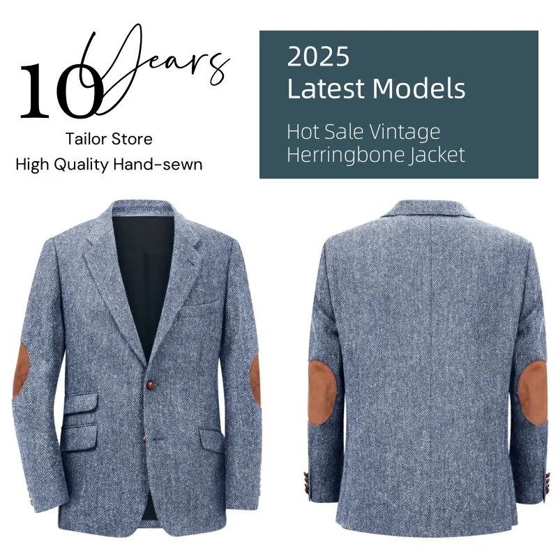 Blazer para hombre en espiga con un solo pecho, traje informal | Ropa de hombre · Omeda.es