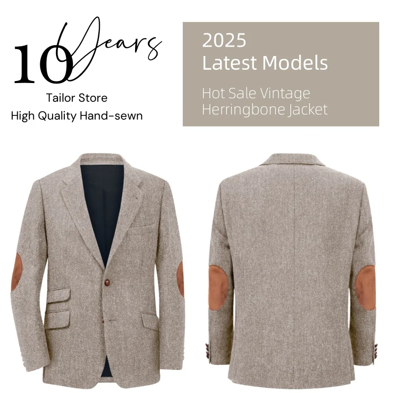 Blazer para hombre en espiga con un solo pecho, traje informal | Ropa de hombre · Omeda.es - Imagen 10