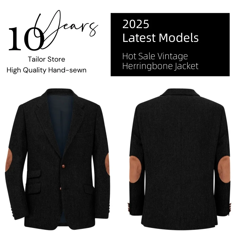 Blazer para hombre en espiga con un solo pecho, traje informal | Ropa de hombre · Omeda.es - Imagen 11