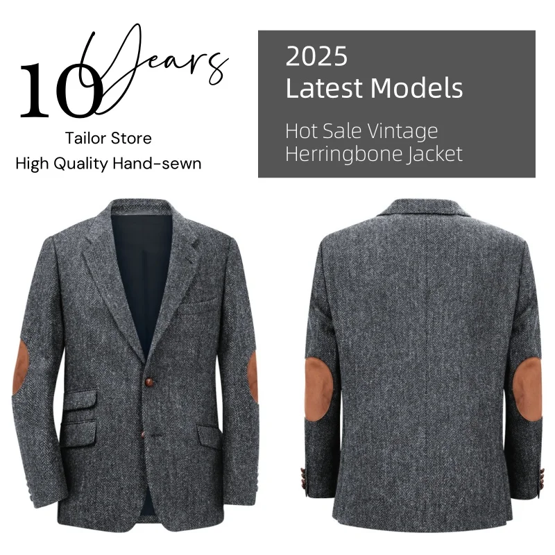 Blazer para hombre en espiga con un solo pecho, traje informal | Ropa de hombre · Omeda.es - Imagen 12