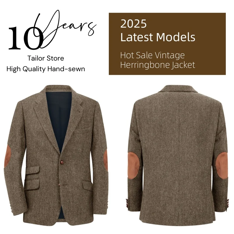 Blazer para hombre en espiga con un solo pecho, traje informal | Ropa de hombre · Omeda.es - Imagen 13