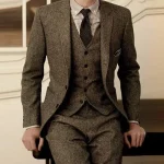 Blazer para hombre, traje de Tweed marrón, trajes de boda formales | Ropa de hombre · Omeda.es