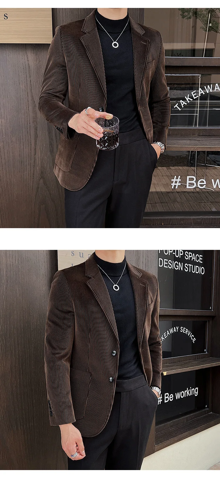 Blazer de pana para hombre, traje informal elegante con una hilera de | Ropa de hombre · Omeda.es - Imagen 11