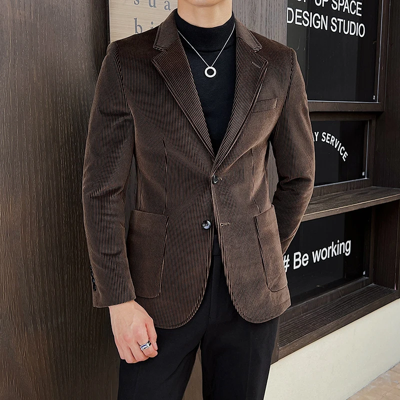 Blazer de pana para hombre, traje informal elegante con una hilera de | Ropa de hombre · Omeda.es - Imagen 13