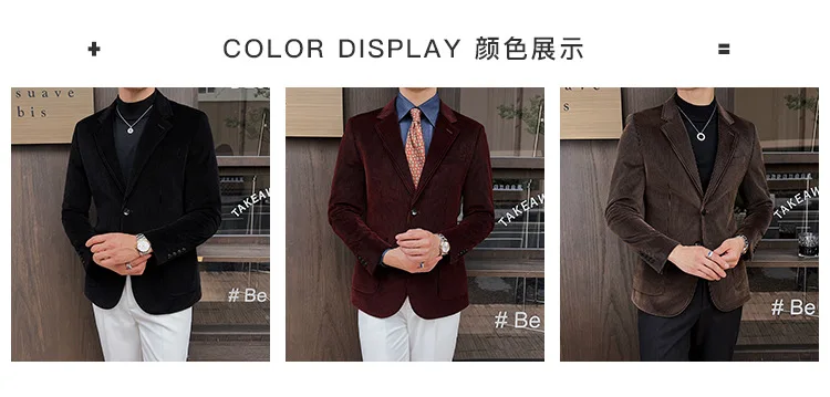 Blazer de pana para hombre, traje informal elegante con una hilera de | Ropa de hombre · Omeda.es - Imagen 4