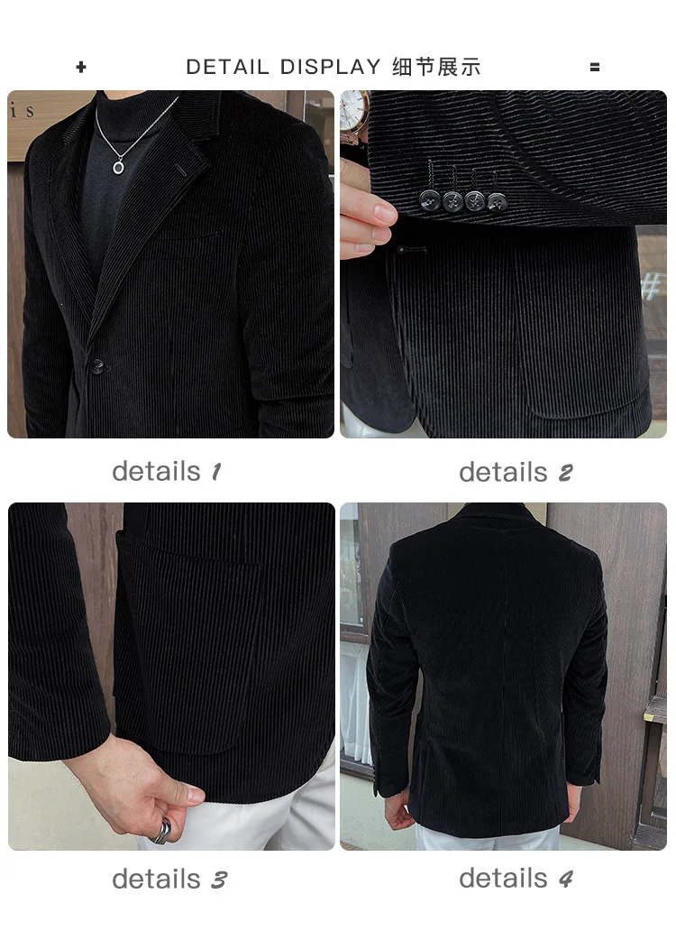 Blazer de pana para hombre, traje informal elegante con una hilera de | Ropa de hombre · Omeda.es - Imagen 5