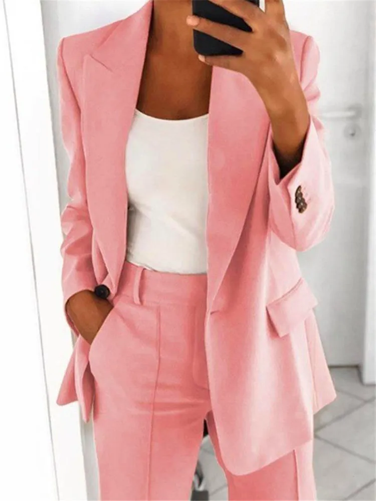 Blazer traje para mujer 2024 otoño nueva moda solapa cárdigan | Ropa de hombre · Omeda.es - Imagen 4