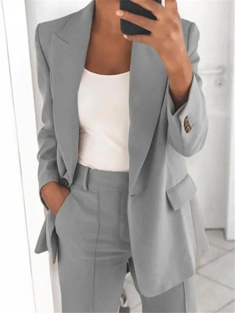 Blazer traje para mujer 2024 otoño nueva moda solapa cárdigan | Ropa de hombre · Omeda.es - Imagen 5