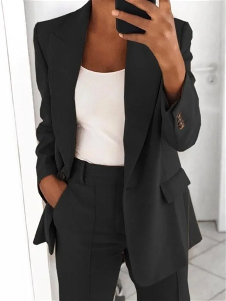Blazer traje para mujer 2024 otoño nueva moda solapa cárdigan | Ropa de hombre · Omeda.es - Imagen 7