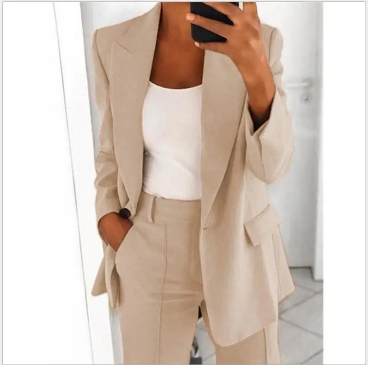 Blazer traje para mujer 2024 otoño nueva moda solapa cárdigan | Ropa de hombre · Omeda.es - Imagen 9