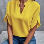 Blusa elegante de gasa lisa para mujer, camisa holgada informal de | Ropa de mujer · Omeda.es
