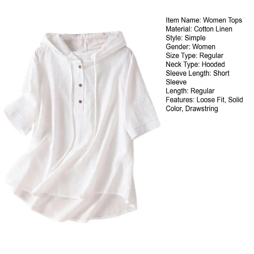 Blusa elegante para mujer, camisa con capucha de algodón y lino, | Ropa de mujer · Omeda.es - Imagen 20