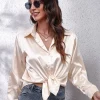 Blusa elegante de seda de imitación satinada para mujer | Ropa de mujer · Omeda.es